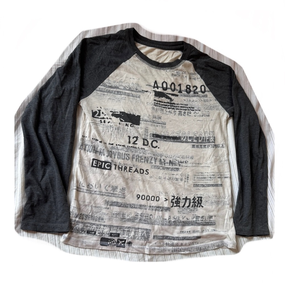 Boys Graphic Long Sleeve Raglan Tee